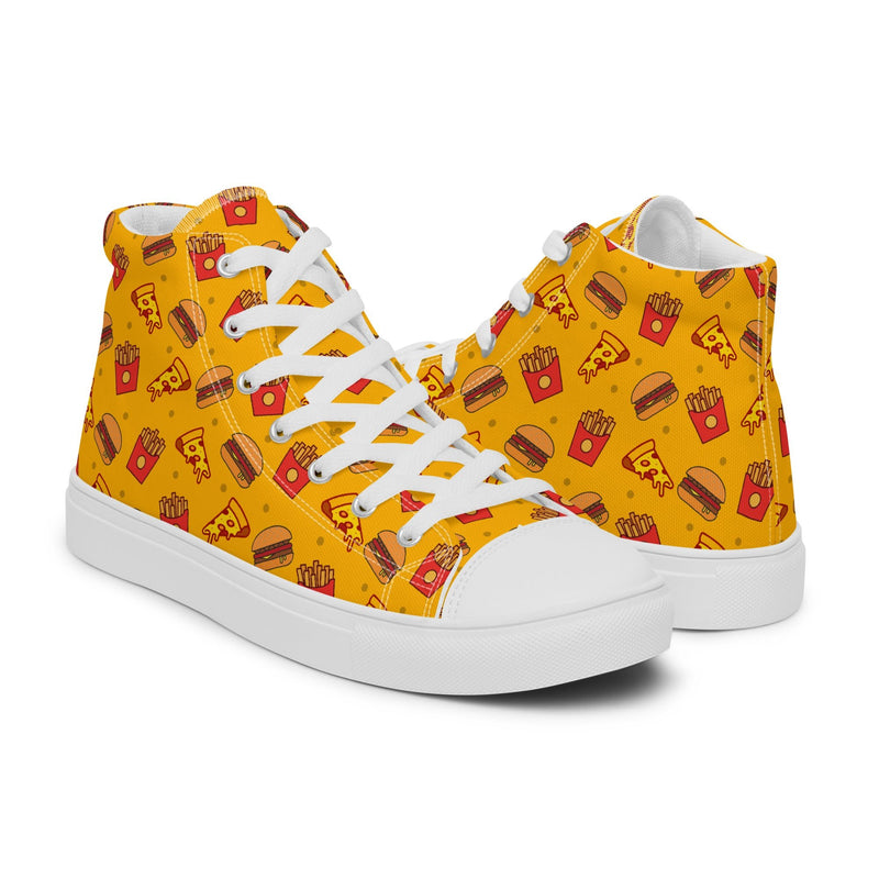 Fast Food Yellow High Top #195 - Top Down View | HA!LO Canvas Sneakers