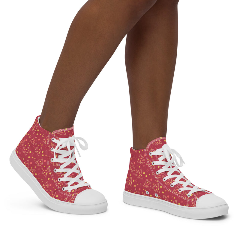Red Gold Star High Top #196 - Opposite Side | HA!LO Canvas Sneakers