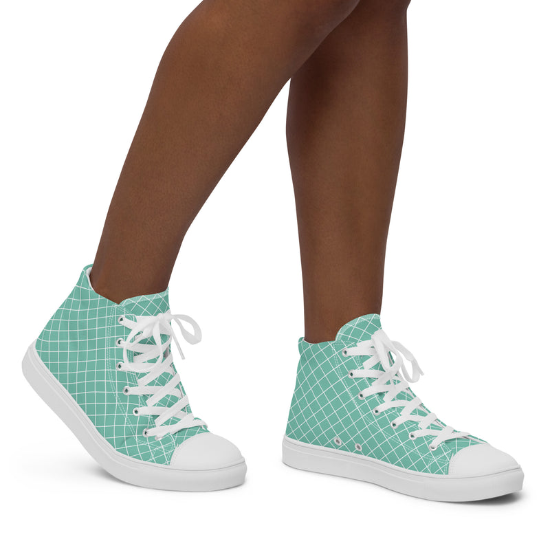Teal Diamond High Top #205 - Opposite Side | HA!LO Canvas Sneakers