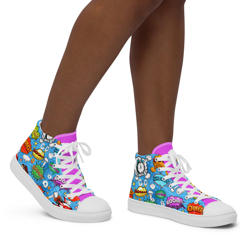 Comic Pop High Top #215 - Opposite Side | HA!LO Canvas Sneakers