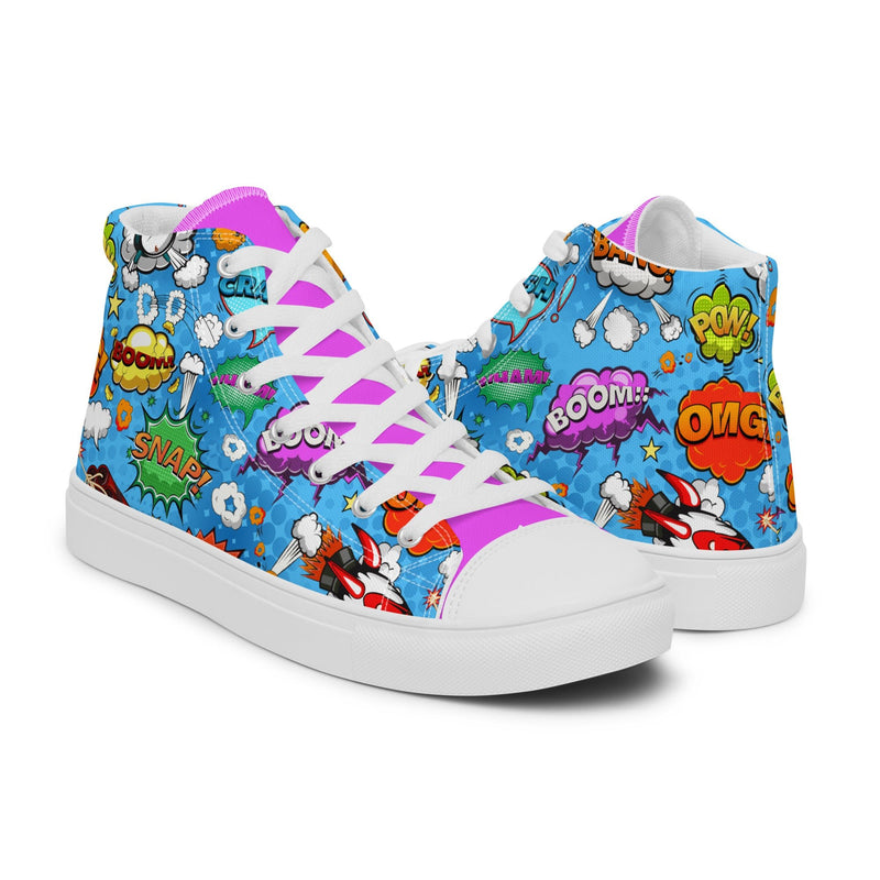 Comic Pop High Top #215 - Top Down View | HA!LO Canvas Sneakers