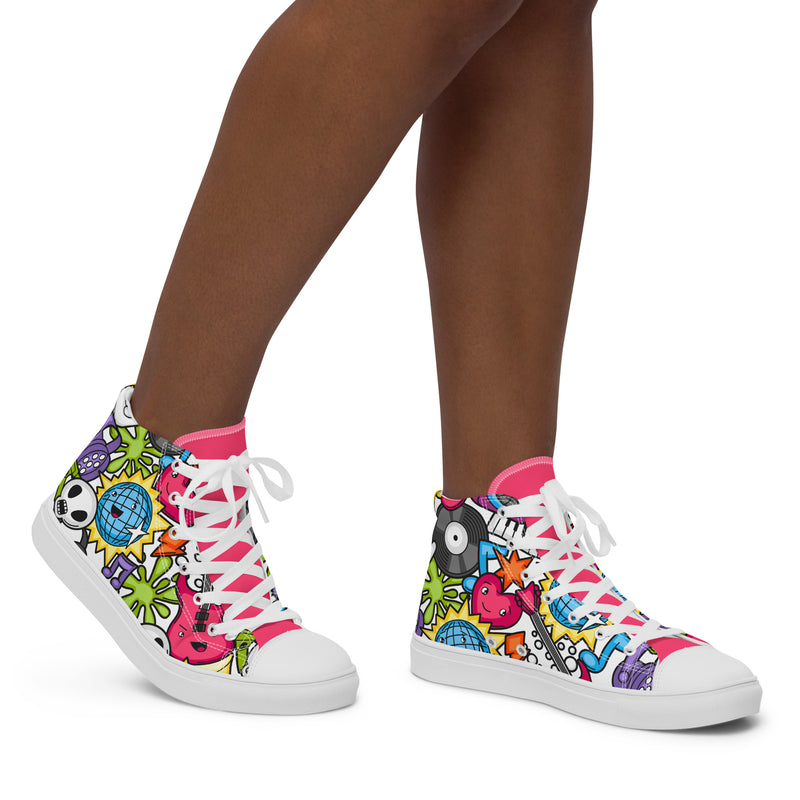 Sugar Skull High Top #218 - Opposite Side | HA!LO Canvas Sneakers