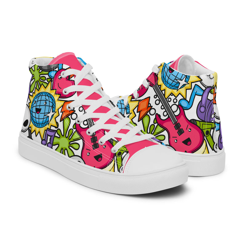 Sugar Skull High Top #218 - Top Down View | HA!LO Canvas Sneakers