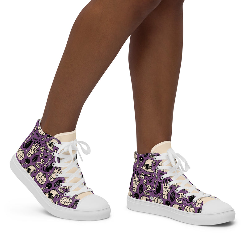Purple Pumpkin High Top #230 - Opposite Side | HA!LO Canvas Sneakers