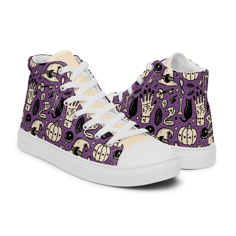 Purple Pumpkin High Top #230 - Top Down View | HA!LO Canvas Sneakers