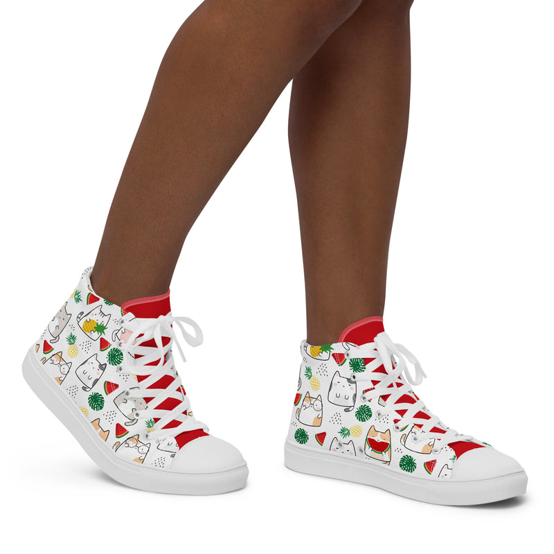 Christmas Cat High Top #247 - Opposite Side | HA!LO Canvas Sneakers