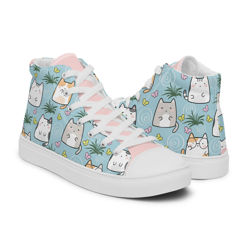 Plant Cat High Top #248 - Top Down View | HA!LO Canvas Sneakers