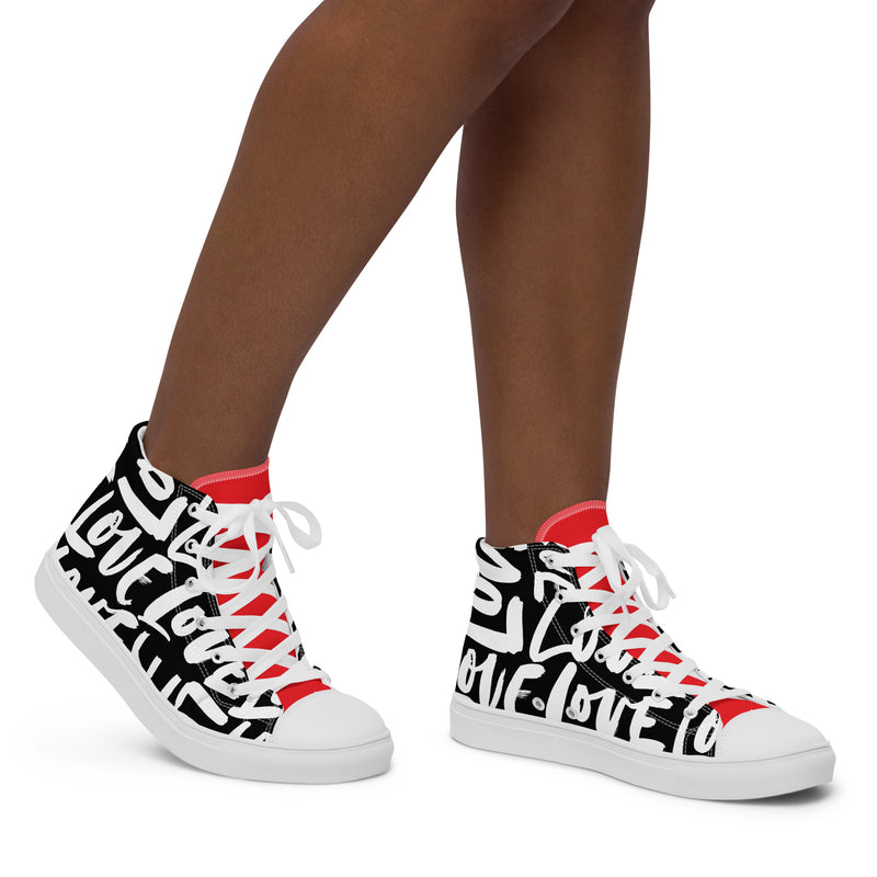 Love Typography High Top #260 - Opposite Side | HA!LO Canvas Sneakers