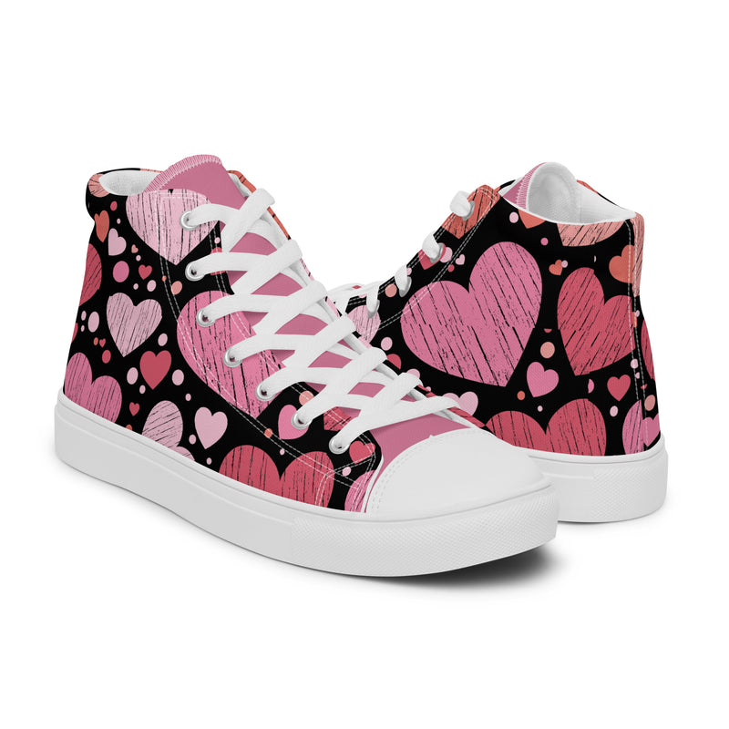 Heart Collage High Top #263 - Top Down View | HA!LO Canvas Sneakers