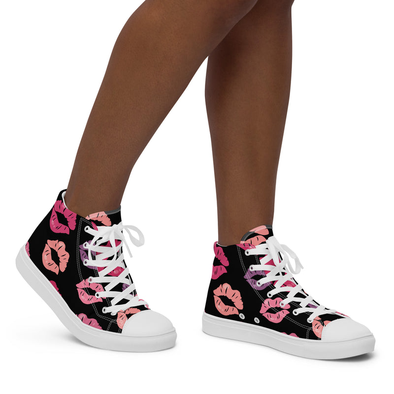 Kiss Print High Top #264 - Top Down View | HA!LO Canvas Sneakers