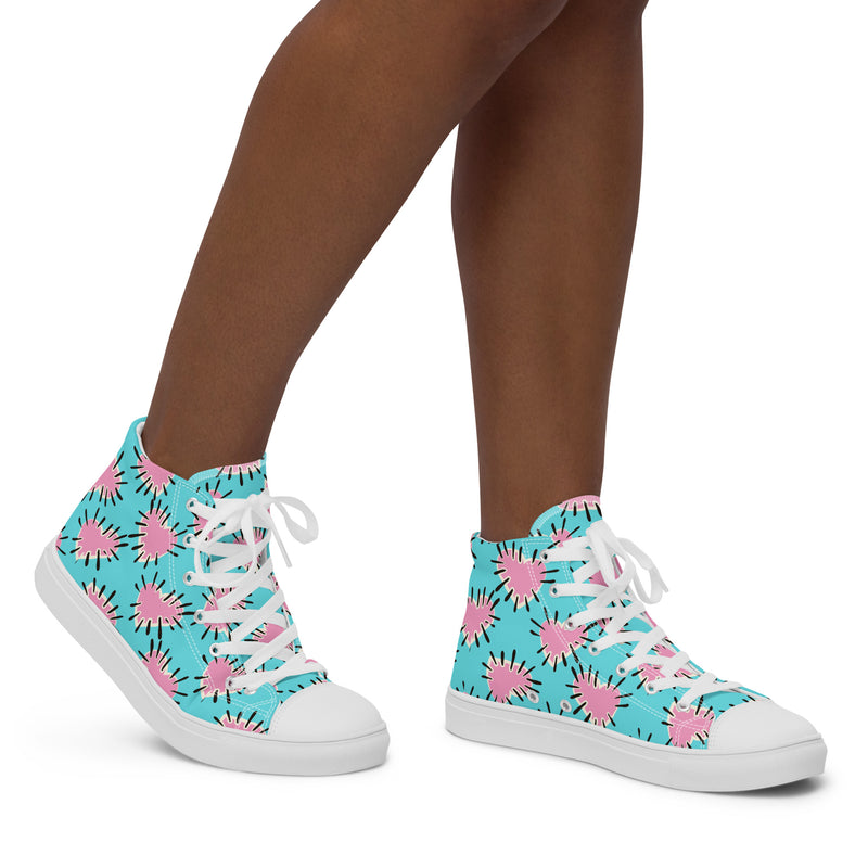Pink Starburst High Top #266 - Opposite Side | HA!LO Canvas Sneakers