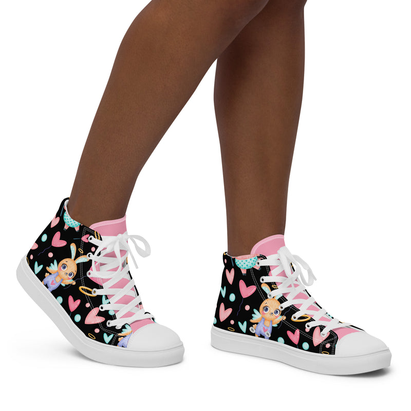 Cupid Heart High Top #268 - Opposite Side | HA!LO Canvas Sneakers