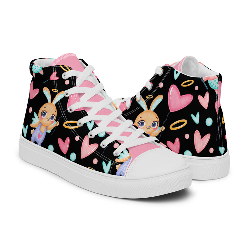 Cupid Heart High Top #268 - Top Down View | HA!LO Canvas Sneakers