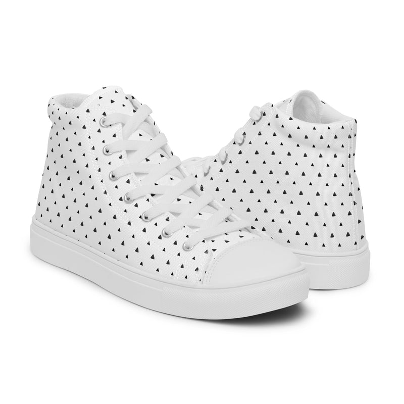 White Polka Dot High Top #281 - Top Down View | HA!LO Canvas Sneakers