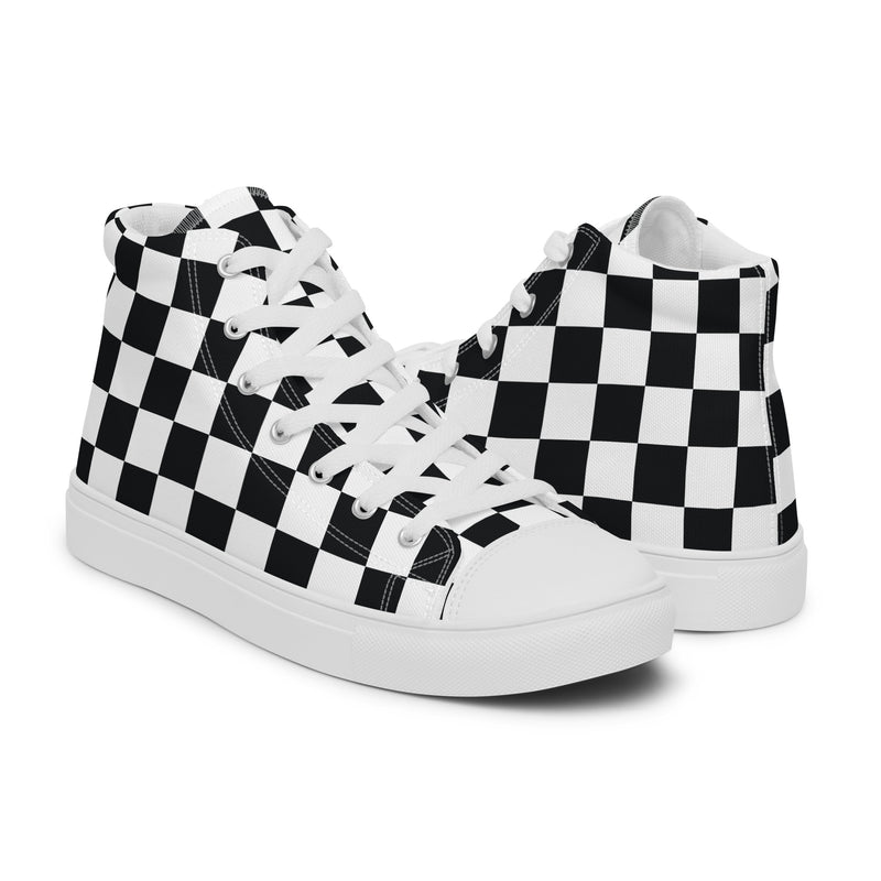Classic Checker High Top #300 - Top Down View | HA!LO Canvas Sneakers