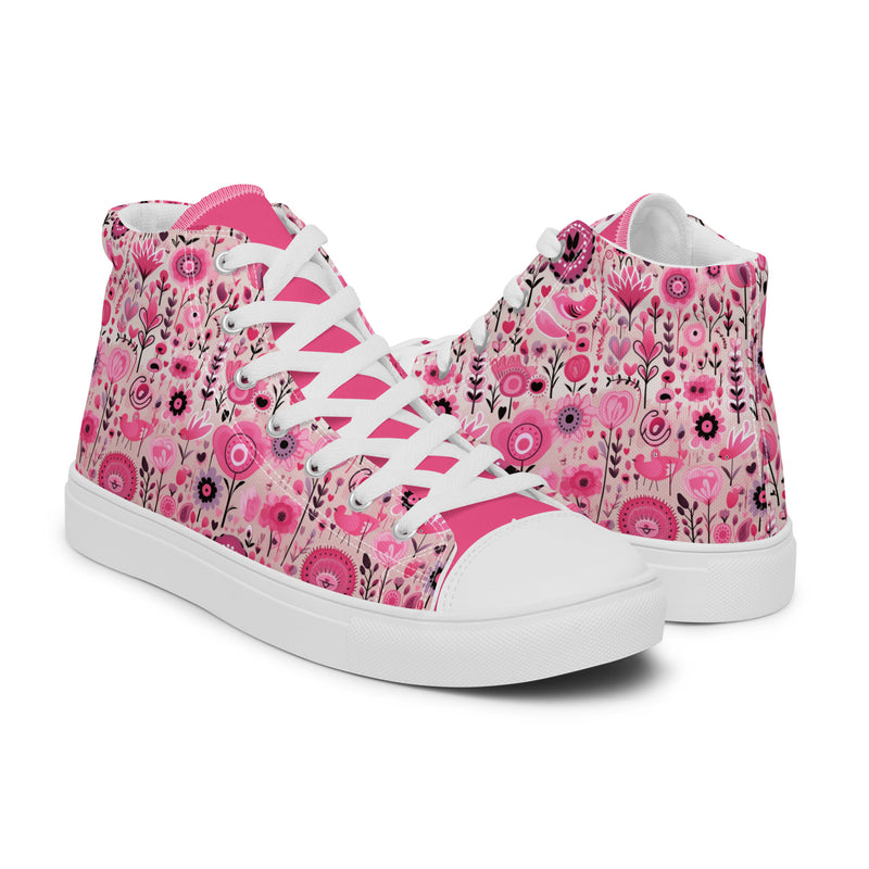 Pink Valentine Mix High Top #314 - Top Down View | HA!LO Canvas Sneakers