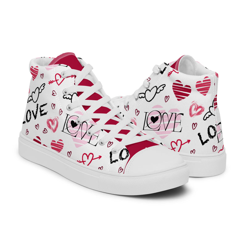 Love Doodle High Top #315 - Top Down View | HA!LO Canvas Sneakers