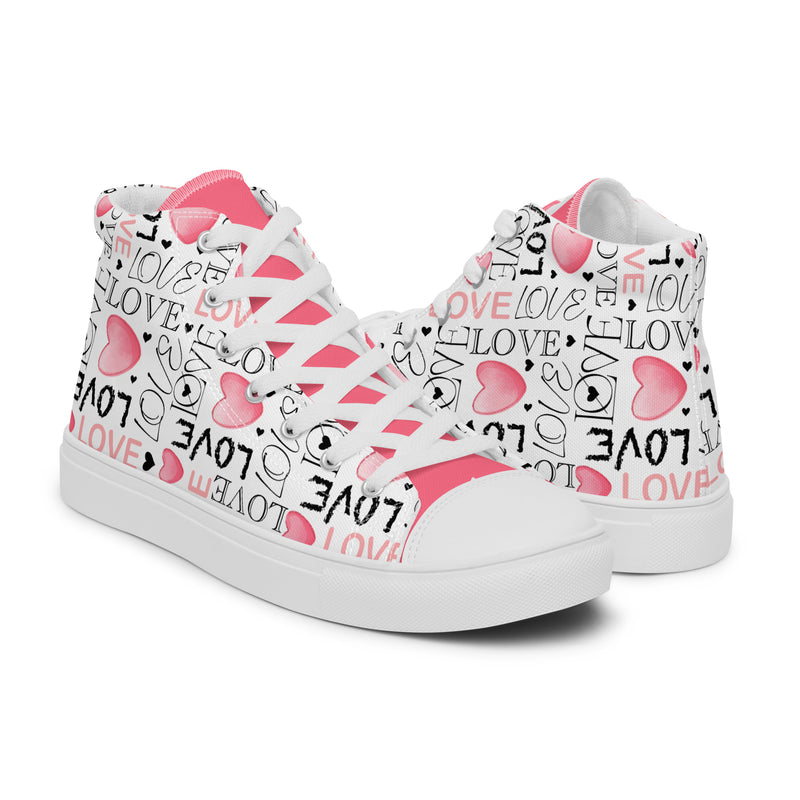 Love Letter High Top #317 - Top Down View | HA!LO Canvas Sneakers