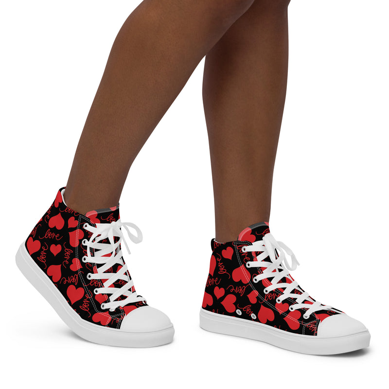 Valentine Heart High Top #318 - Opposite Side | HA!LO Canvas Sneakers