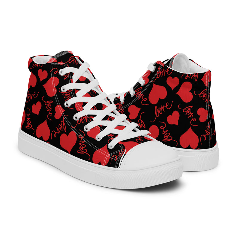Valentine Heart High Top #318 - Top Down View | HA!LO Canvas Sneakers