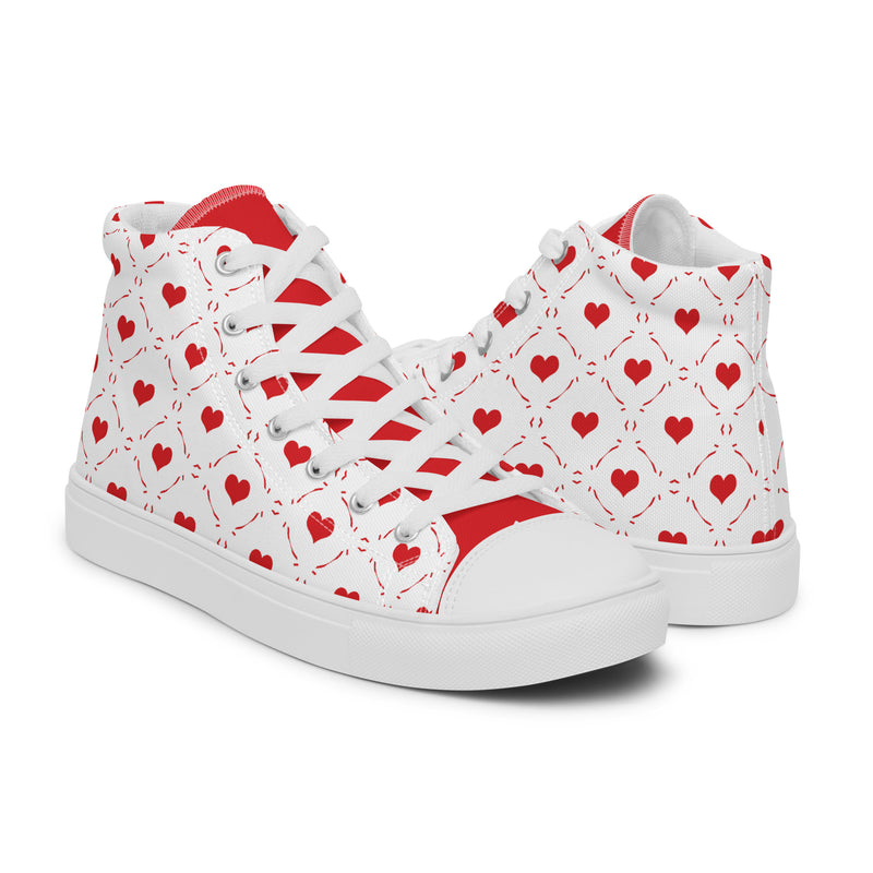 Heart Polka High Top #323 - Top Down View | HA!LO Canvas Sneakers