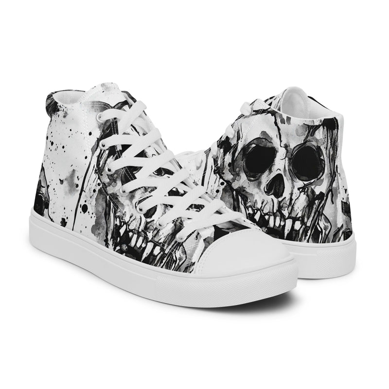 Halloween Skull Splatter High Top #340 - Top Down View | HA!LO Canvas Sneakers
