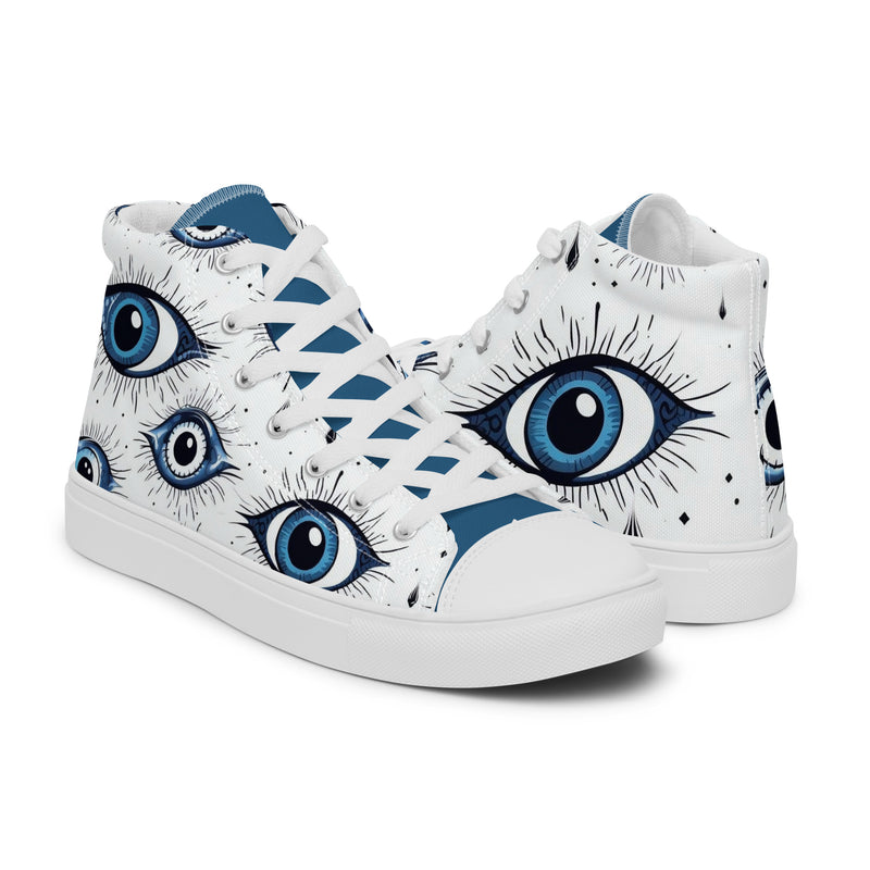 Evil Eye High Top #342 - Top Down View | HA!LO Canvas Sneakers