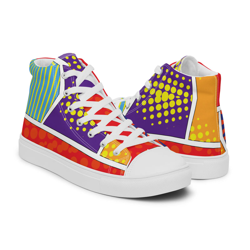 HA!LO Geometric Print #336 — Women’s Canvas High Top