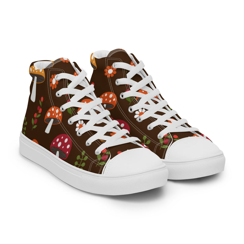 Brown Mushroom High Top #2 - Front View | HA!LO Canvas Sneakers