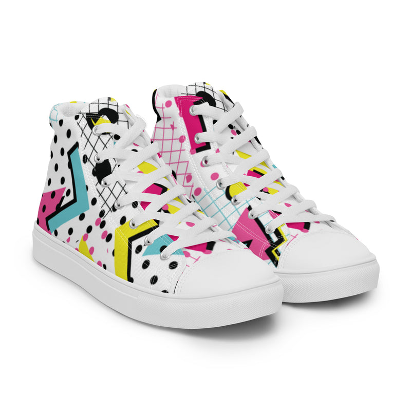 Retro Pop High Top #5 - Front View | HA!LO Canvas Sneakers