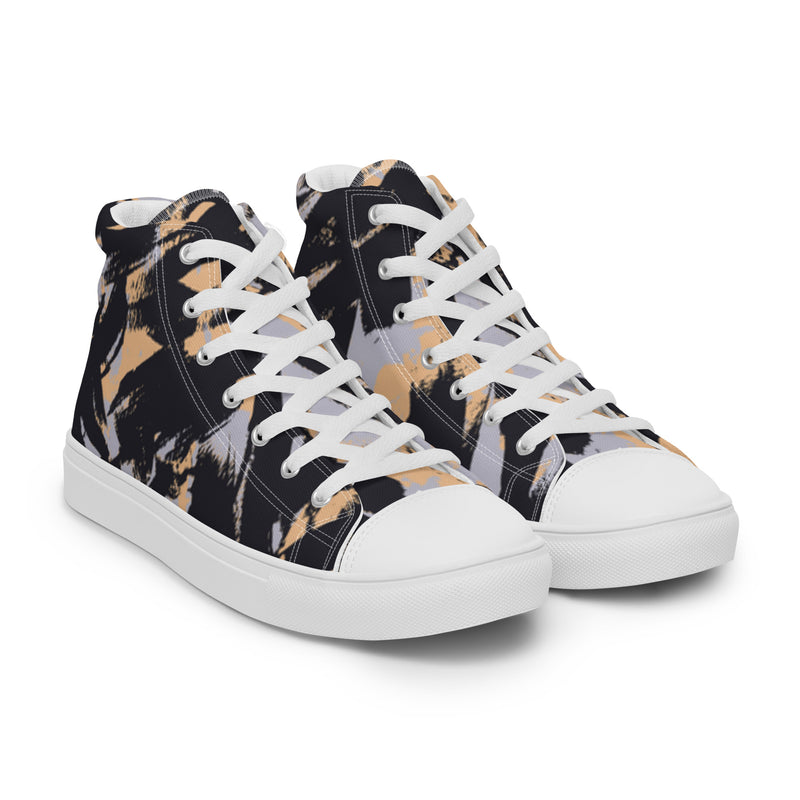 Dark Abstract High Top #8 - Front View | HA!LO Canvas Sneakers