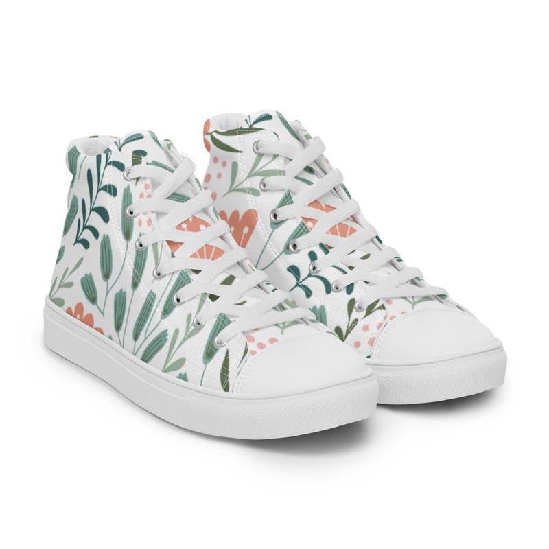 Green Leaf High Top #10 - Front View | HA!LO Canvas Sneakers