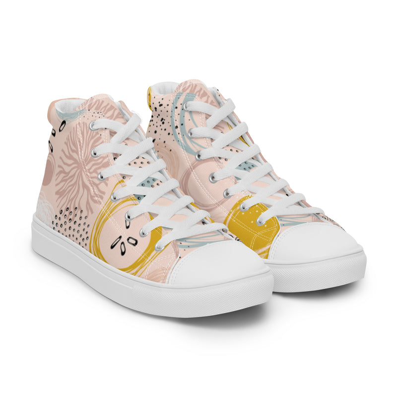 Boho Abstract High Top #14 - Front View | HA!LO Canvas Sneakers