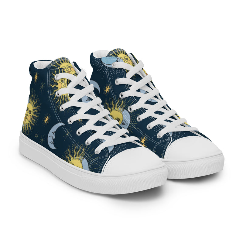 Sun Moon High Top #16 - Front View | HA!LO Canvas Sneakers