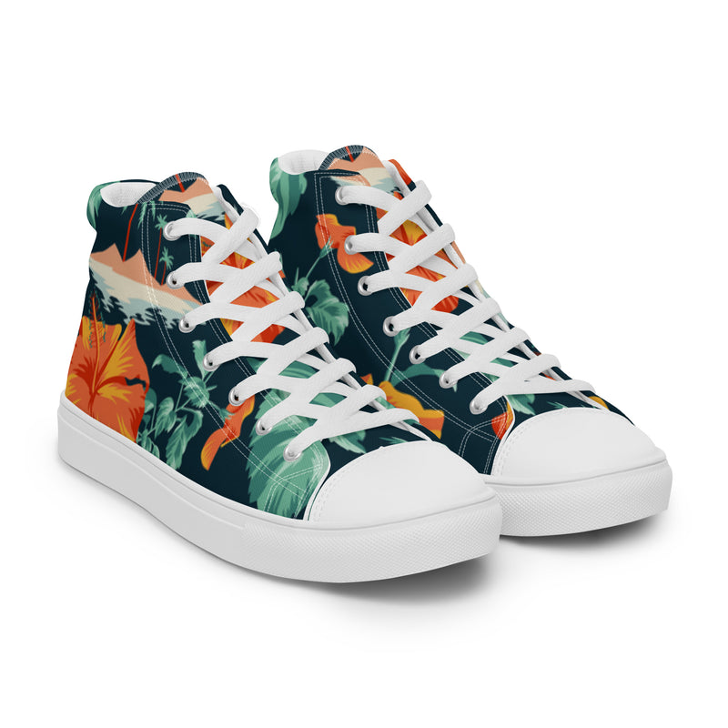 Tropical Orange High Top #23 - Front View | HA!LO Canvas Sneakers