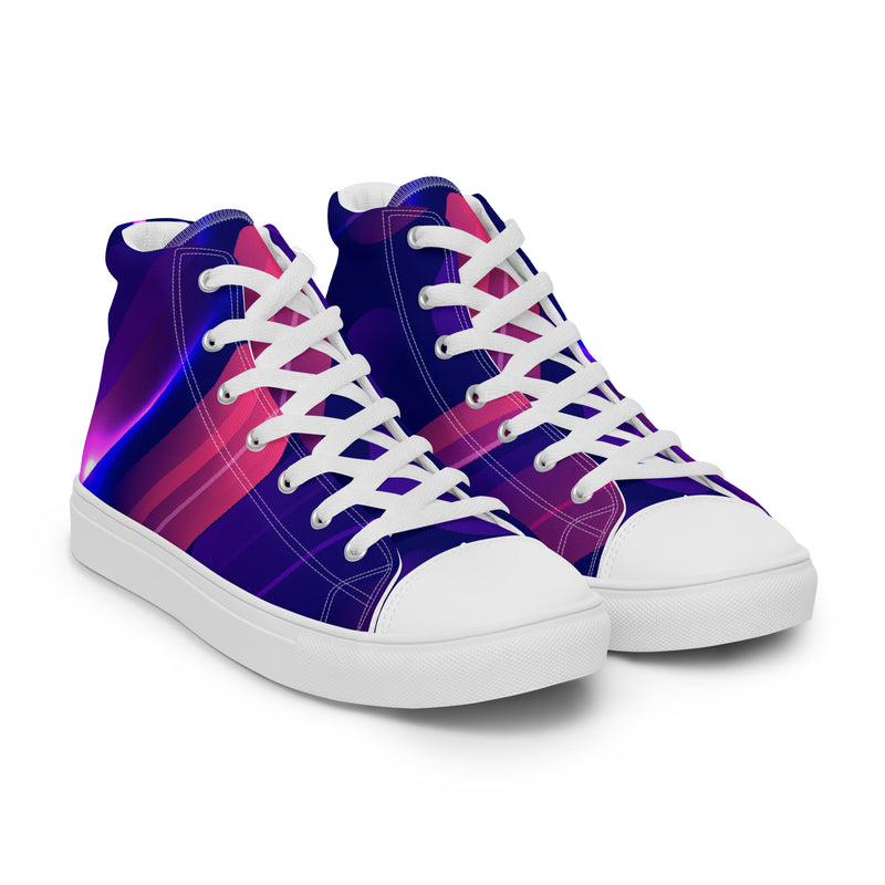 Purple Galaxy High Top #45 - Front View | HA!LO Canvas Sneakers