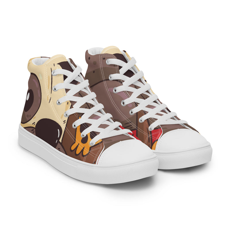 Brown Eye High Top #53 - Front View | HA!LO Canvas Sneakers