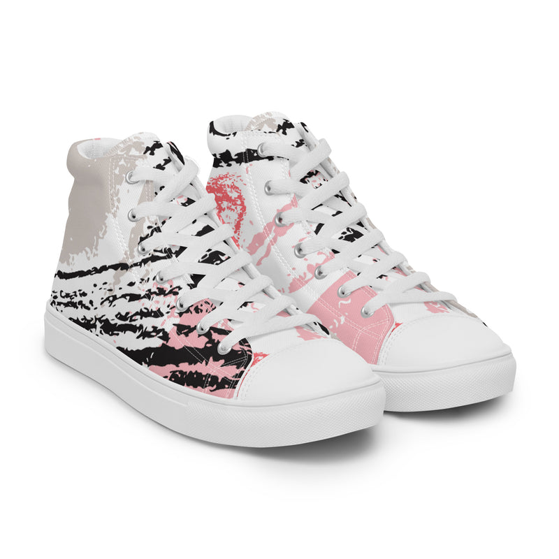 Brush Stroke High Top #61 - Front View | HA!LO Canvas Sneakers