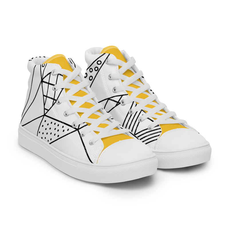 Geometric Line High Top #88 - Front View | HA!LO Canvas Sneakers