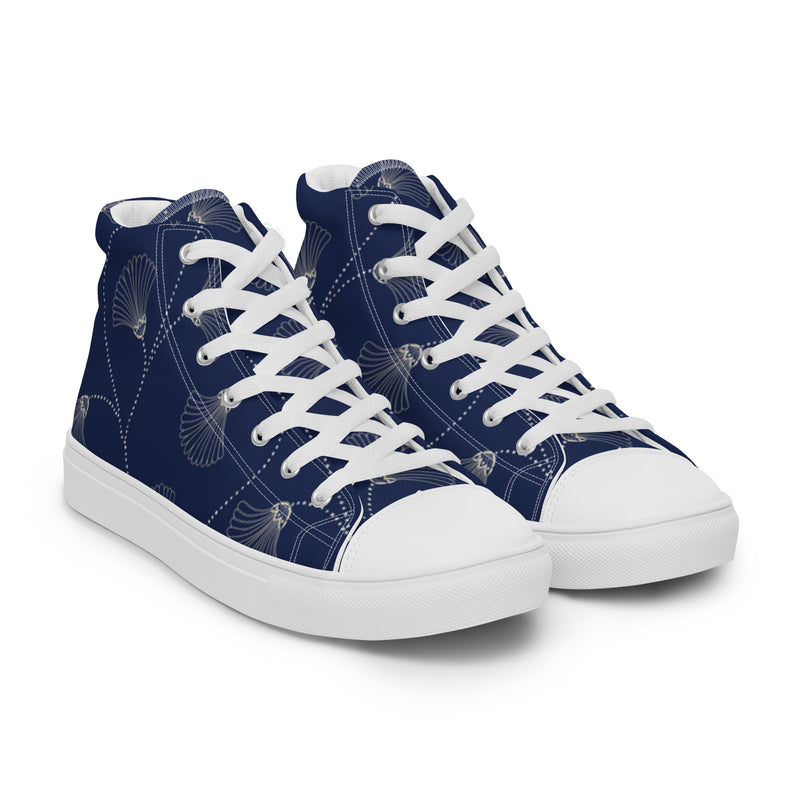 Navy Planet High Top #89 - Front View | HA!LO Canvas Sneakers
