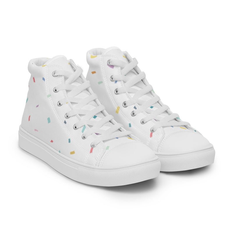 Confetti Sprinkle High Top #101 - Front View | HA!LO Canvas Sneakers