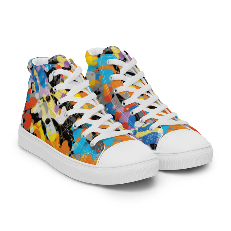 Abstract Collage High Top #102 - Front View | HA!LO Canvas Sneakers
