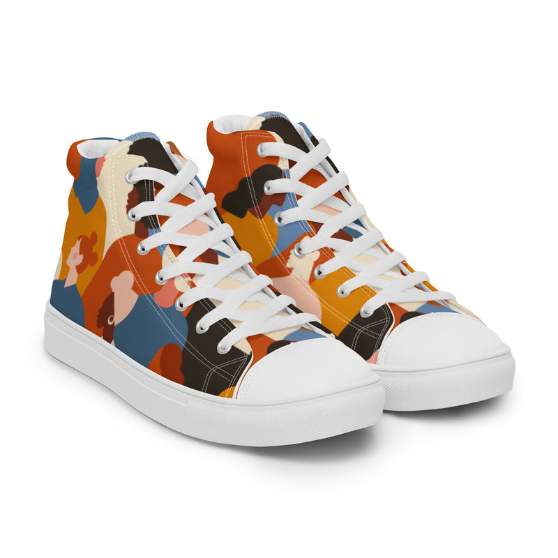 Orange Camo High Top #107 - Front View | HA!LO Canvas Sneakers