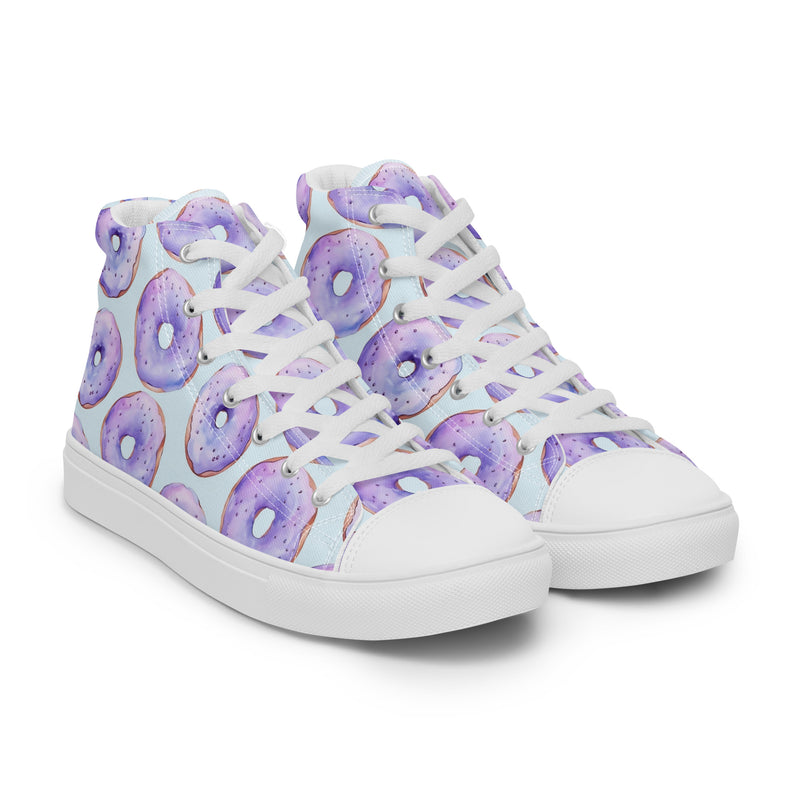 Purple Donut High Top #125 - Front View | HA!LO Canvas Sneakers