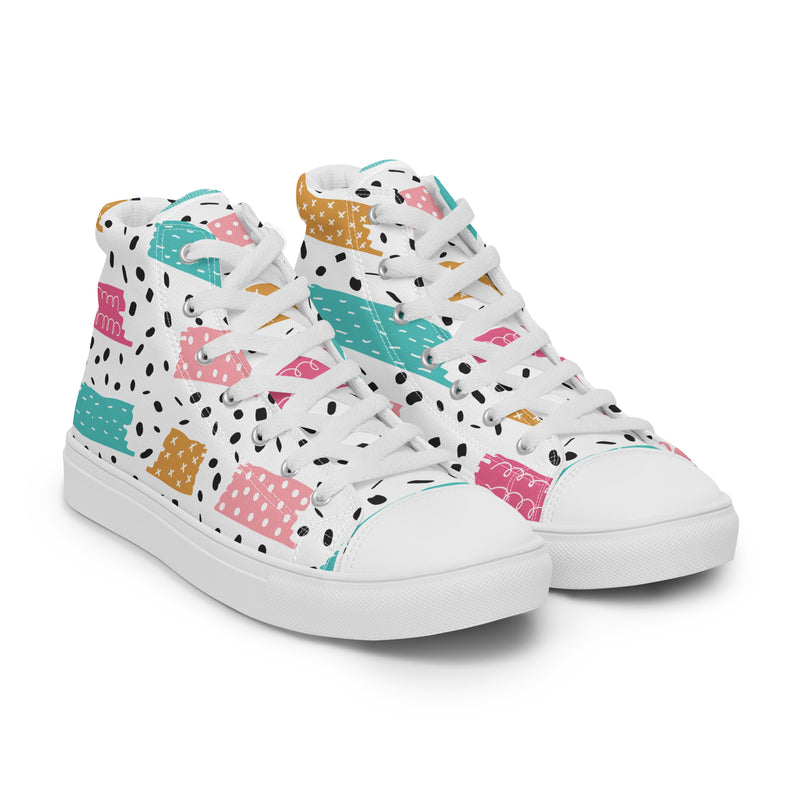 Dalmatian Heart High Top #129 - Front View | HA!LO Canvas Sneakers