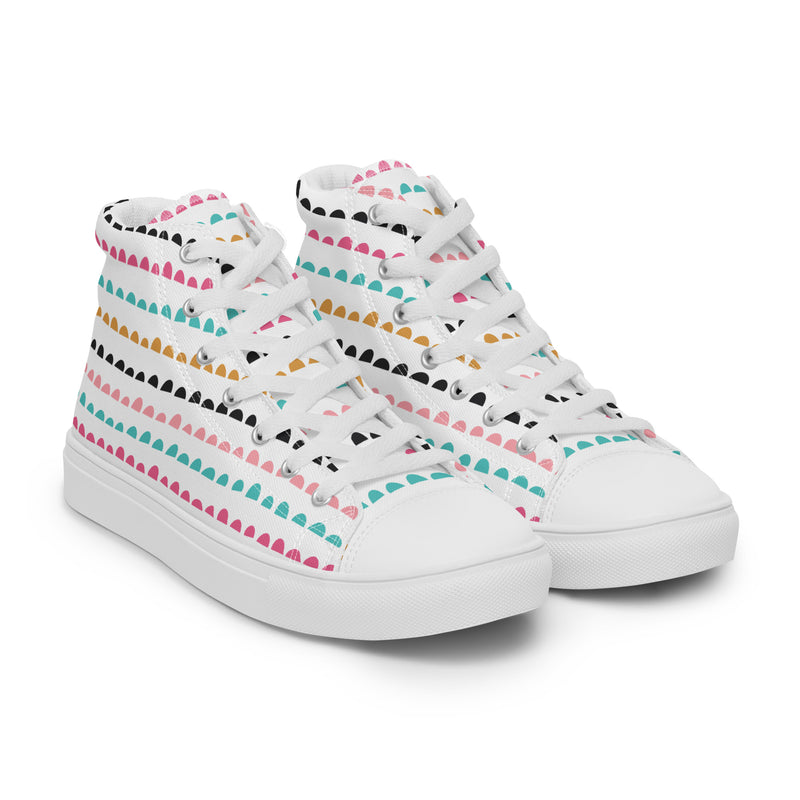 Confetti Dot High Top #130 - Front View | HA!LO Canvas Sneakers