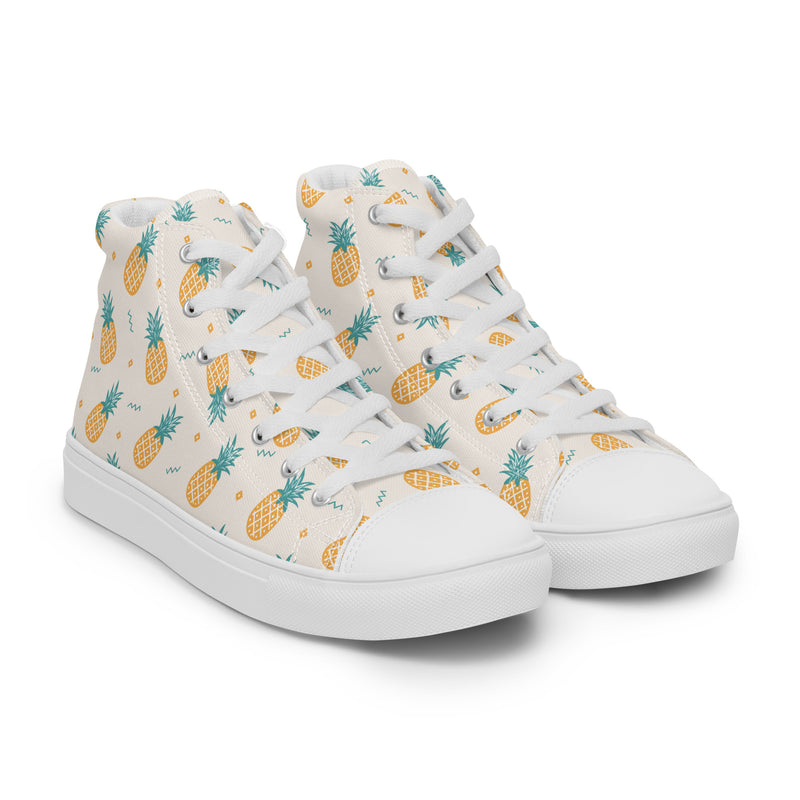 Pineapple Summer High Top #144 - Front View | HA!LO Canvas Sneakers