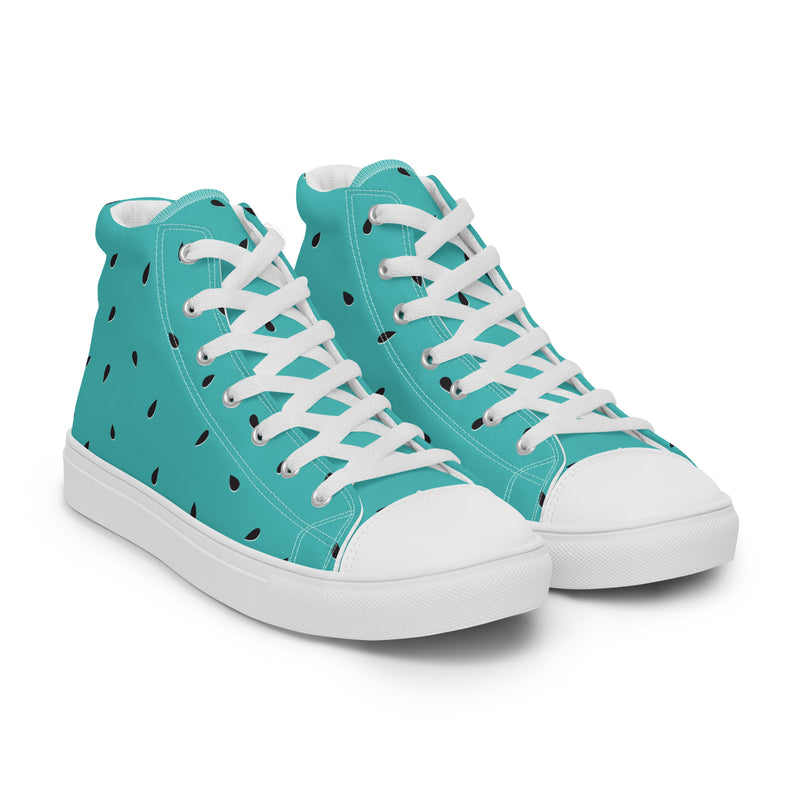 Teal Seed High Top #147 - Front View | HA!LO Canvas Sneakers