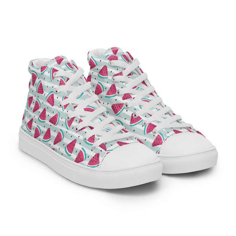 Watermelon Slice High Top #150 - Front View | HA!LO Canvas Sneakers