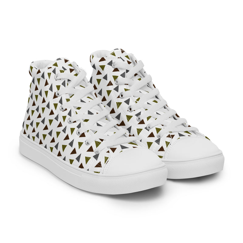 Gold Triangle High Top #158 - Front View | HA!LO Canvas Sneakers